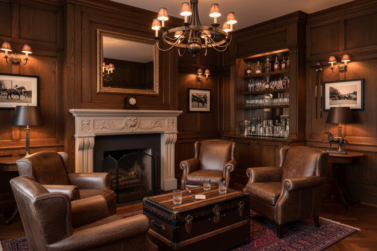 Stylish groom's lounge